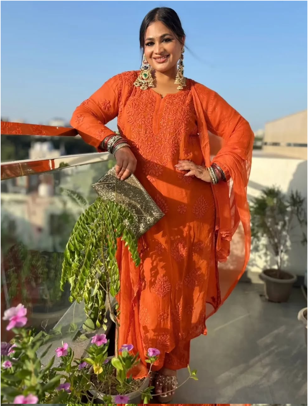 Aarifa Haniya Pure Viscose Georgette 3D Handembroidred Chikankari Set