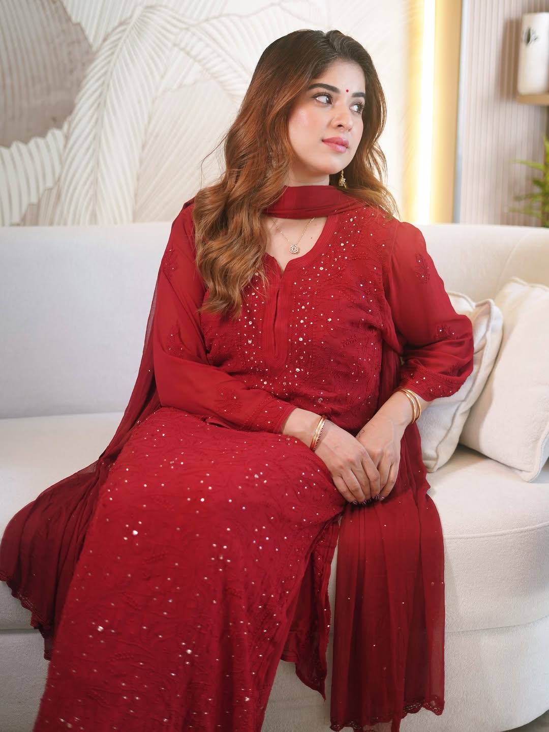 Iva Festive Launch - Premium Viscsoe Chikankari Set