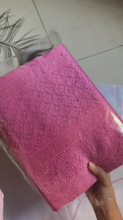 Vidushi Pure Chanderi Chikankari Saree
