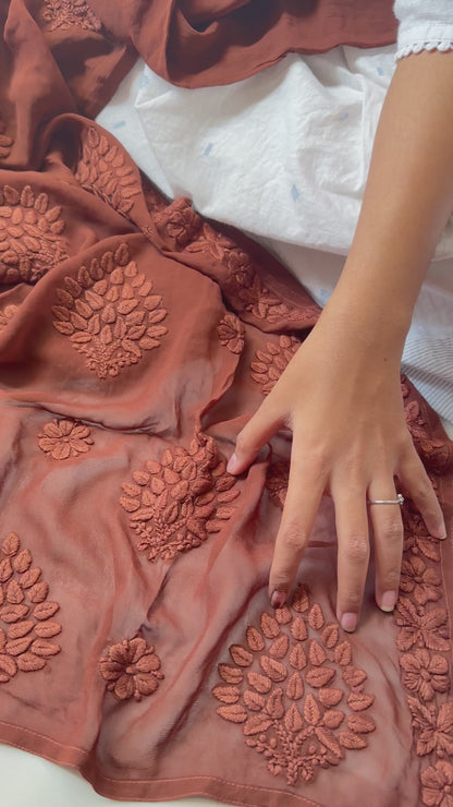 Haniya 3D viscose Georgette Lucknowi Chikankari Kurtas