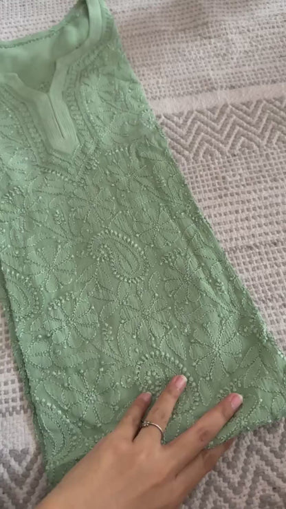 Dia Pure Full Jaal Georgette Fine Chikankari Kurta Set