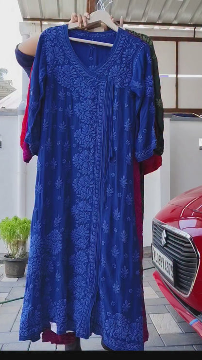Angrakha - Pure Viscose Georgette 3D Handembroired