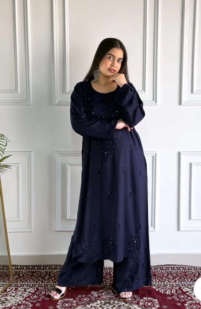 Nethra Reyon Mukaish Chikankari Set