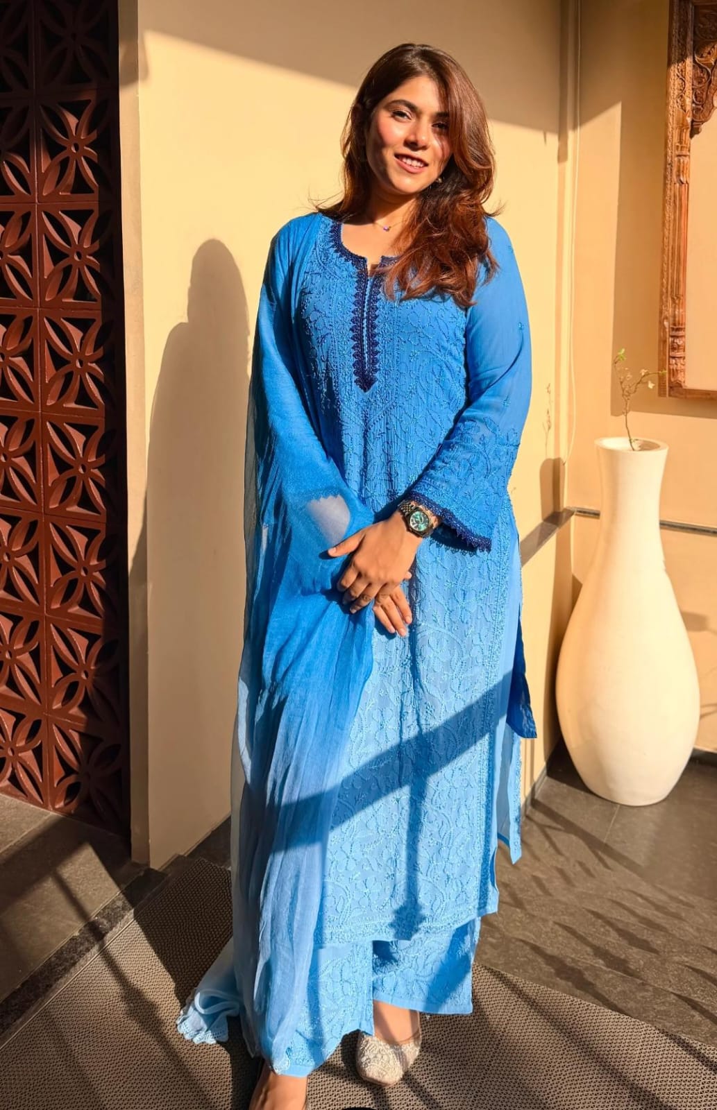 Full Jaal Resham Thread Hand Embroidered Viscose Set