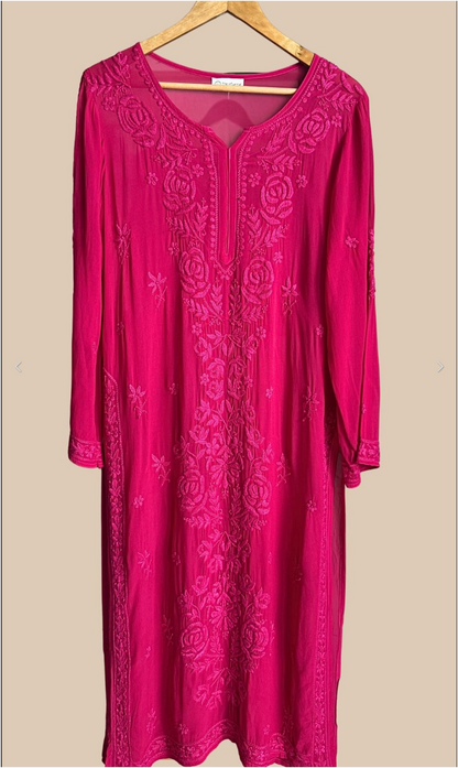 Rose Panel Viscose Georgette 3D Handembroidred Suit Set