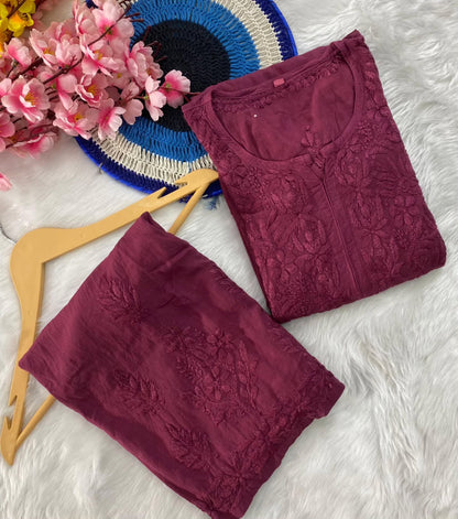 Chaynika Modal Cotton Chikankari Cord Set