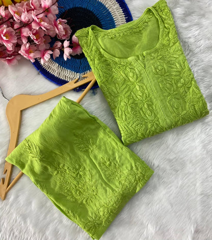 Chaynika Modal Cotton Chikankari Cord Set