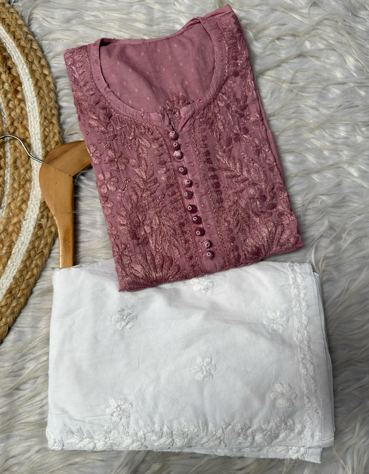 Farah Bloom Pastel Edit -Dobby Cotton Chikankari Long Kurta