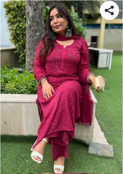 Reshma Premium Viscouse Jaal Mukaish Set