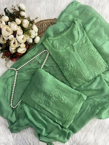 Chandani Premium Soft Rayon Mukaish Work Kurta Set