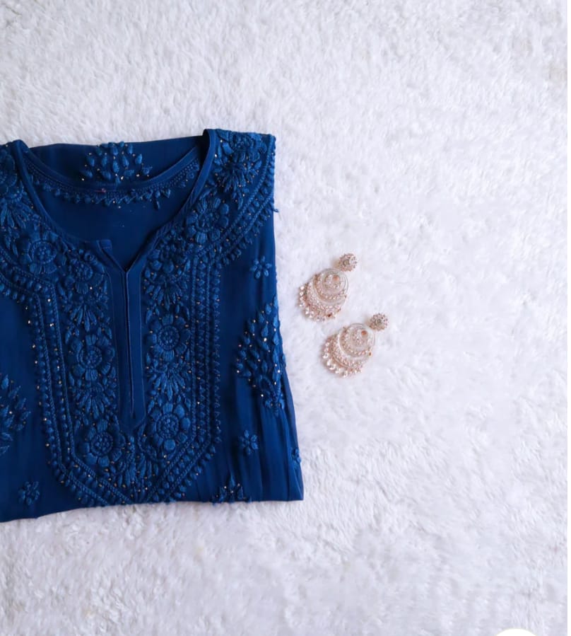Humaira Luxe 3D Handembroidred Mukaish Chikankari Set