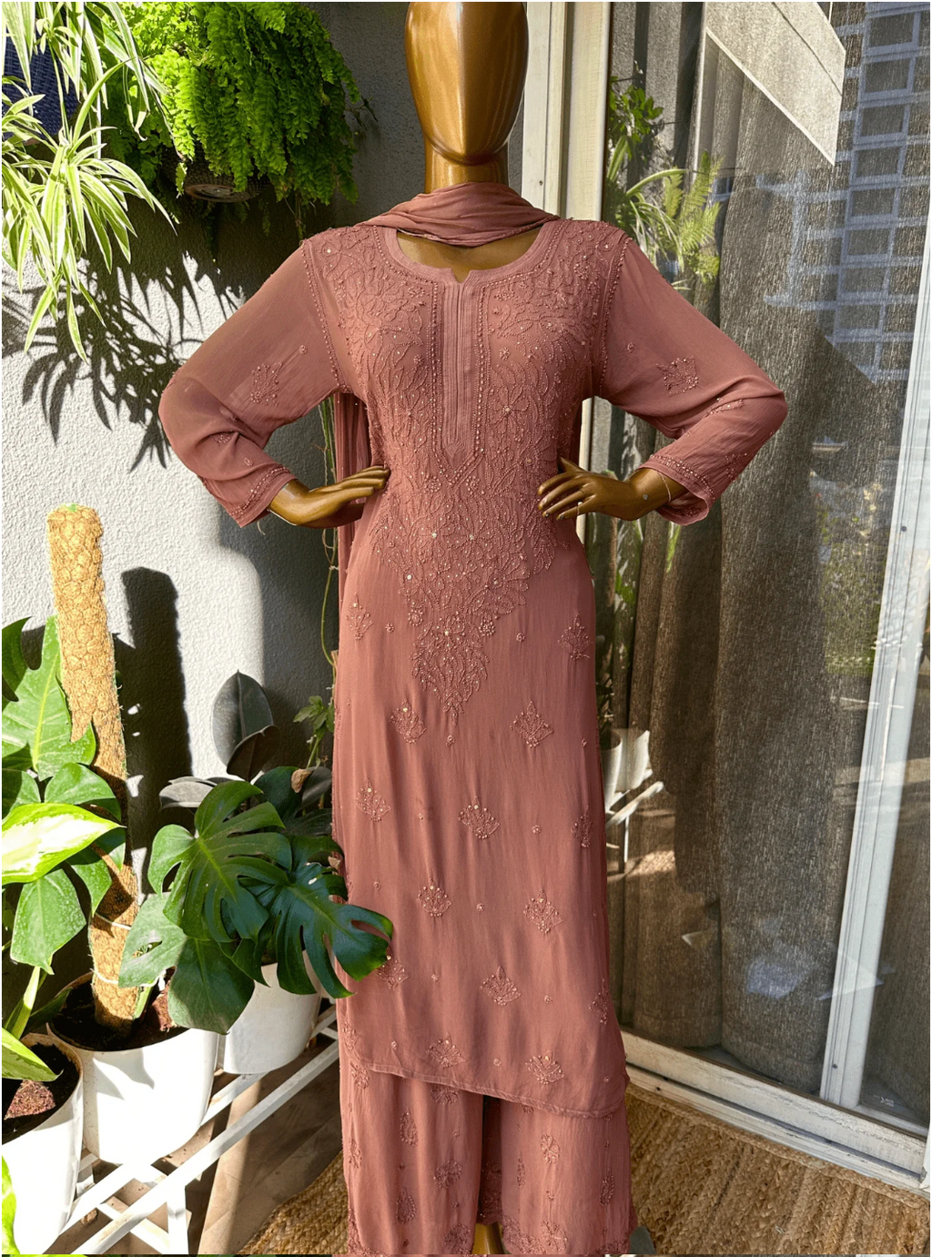 Adila Chikankari Full Jaal Suit Set