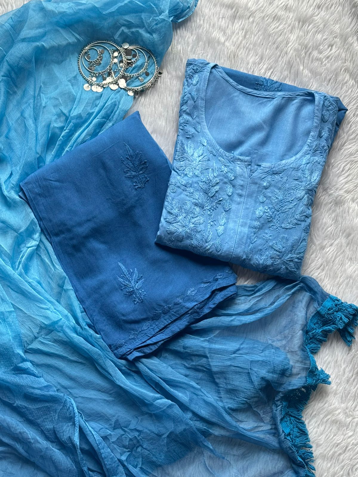 Iqra 3pc Ombre Reyon Chikankari Set