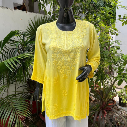 Ombre Short Chikankari Kurti