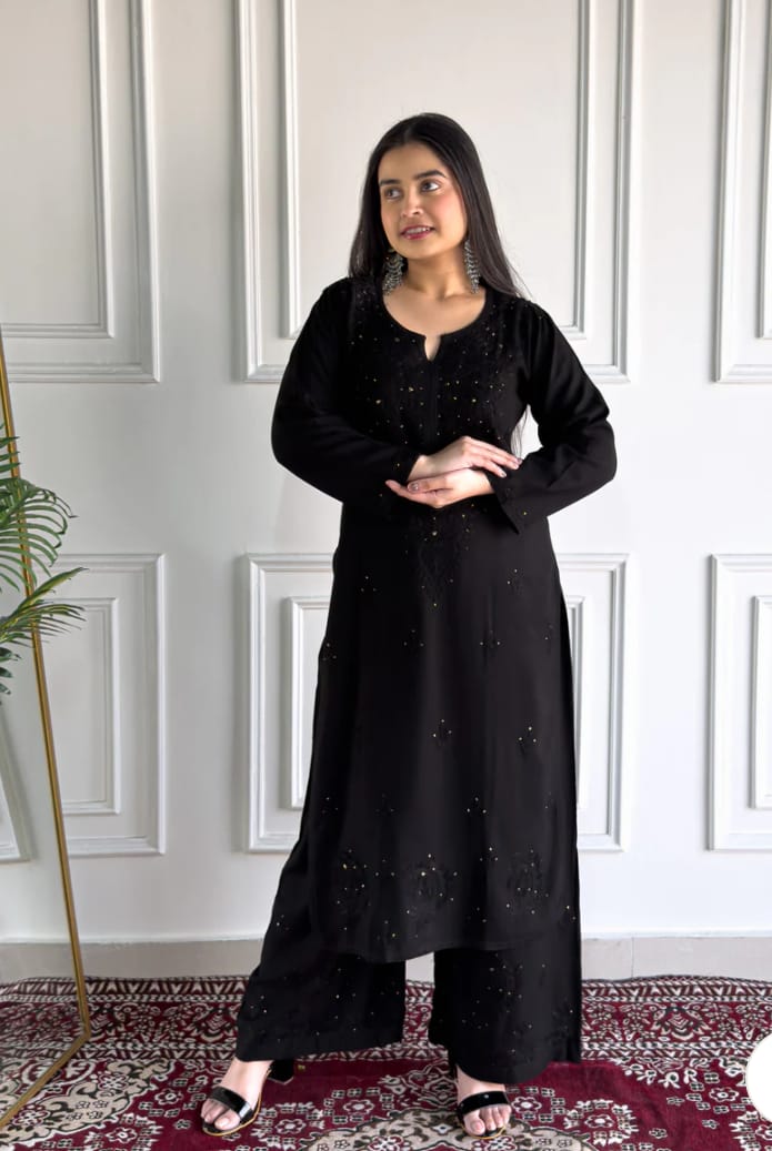 Nethra Reyon Mukaish Chikankari Set