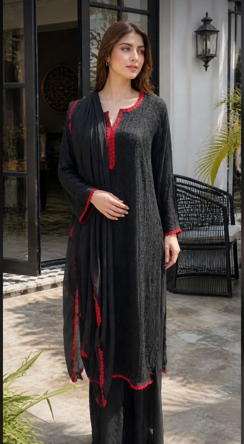 Full Jaal Resham Thread Hand Embroidered Viscose Set