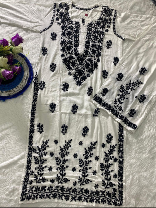 Black Thread Handwork Modal cotton Coord set