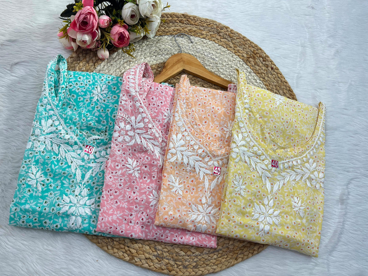 Backless Chikankari Long Kurti