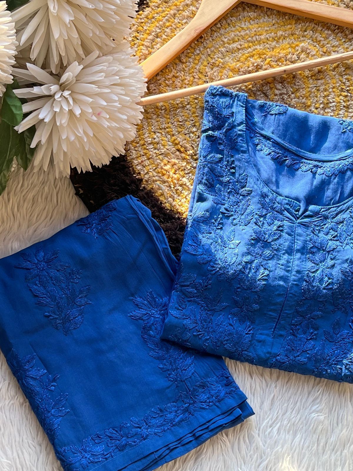 Modal Cotton Chikankari Cord Set