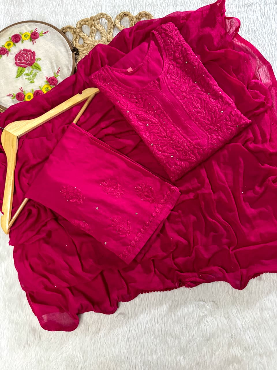 Shifa Soft Reyon Hotseller Mukaish Set