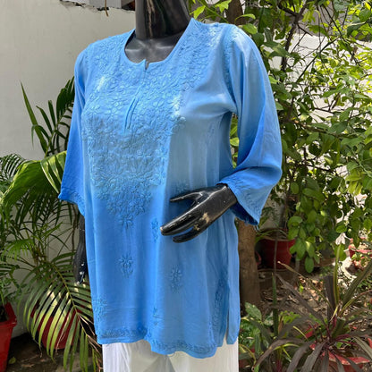 Ombre Short Chikankari Kurti