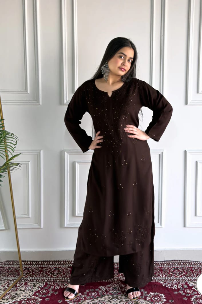 Nethra Reyon Mukaish Chikankari Set