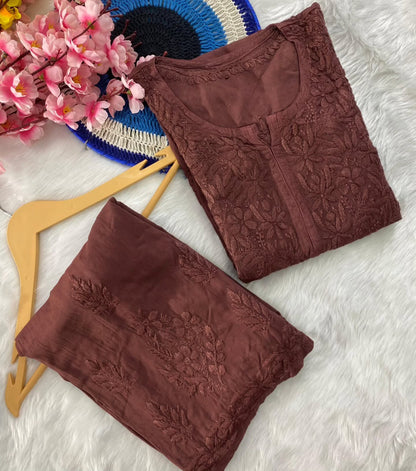 Chaynika Modal Cotton Chikankari Cord Set
