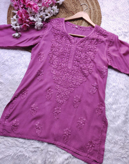 Cotton Short Chikankari Kurti