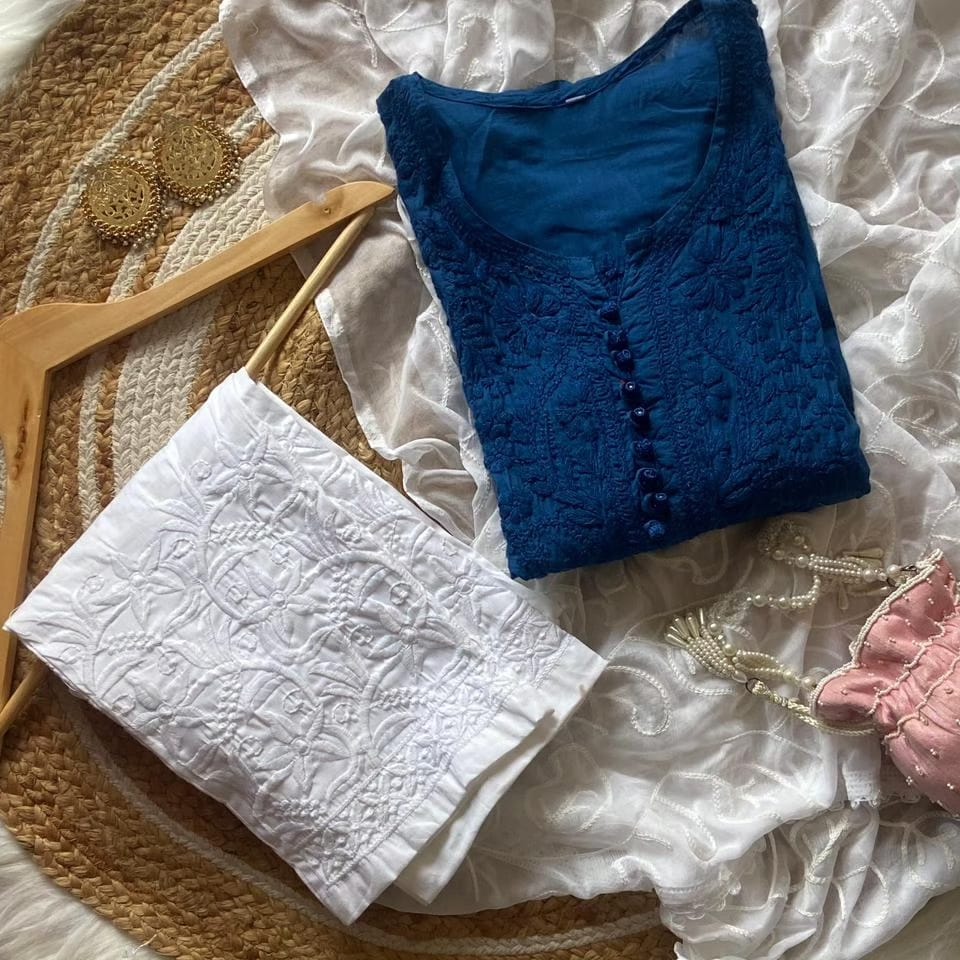 Mulmul Cotton Chikankari Suit Set