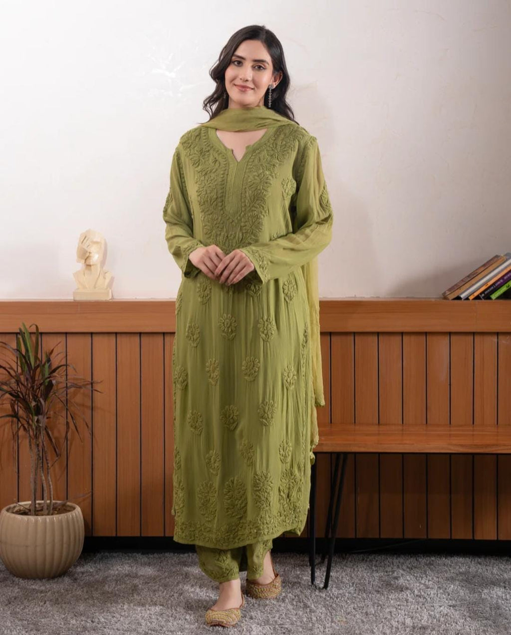 Noora Pure Viscose Georgette 3D Handembroidred Suit Set