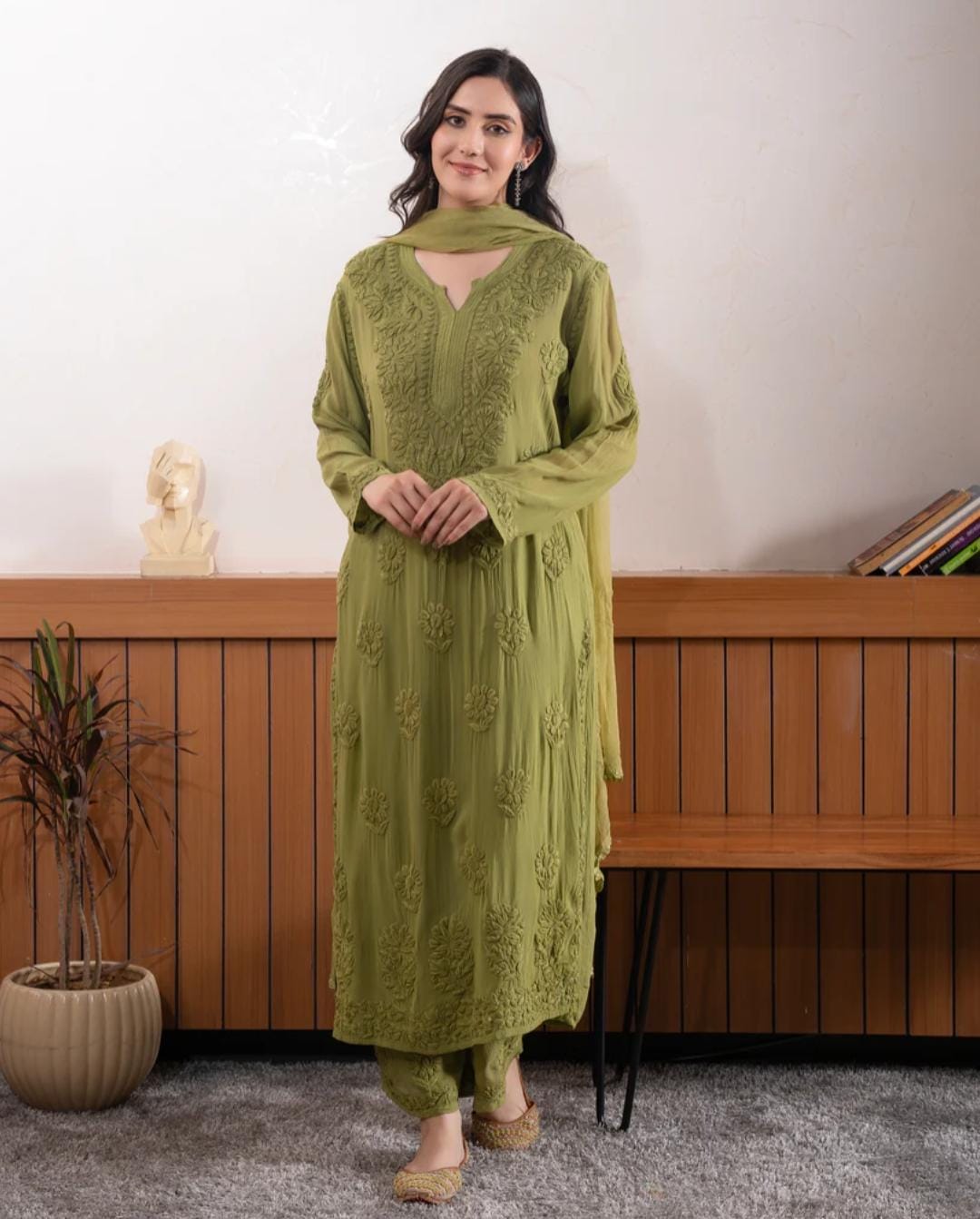 Noora Pure Viscose Georgette 3D Handembroidred Suit Set