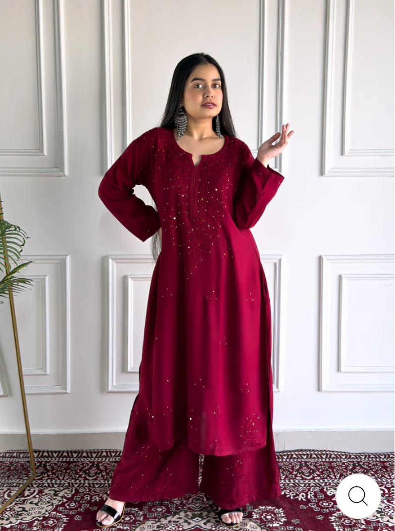 Nethra Reyon Mukaish Chikankari Set