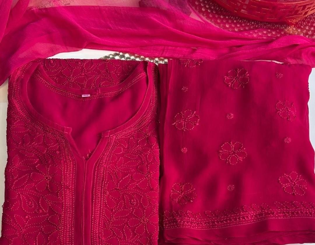 Fazera Luxe Pure Viscose Full Jaal Chikankari  Sets