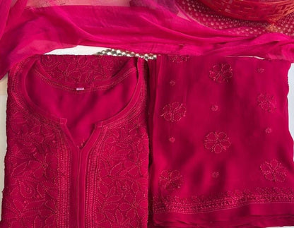 Fazera Luxe Pure Viscose Full Jaal Chikankari  Sets