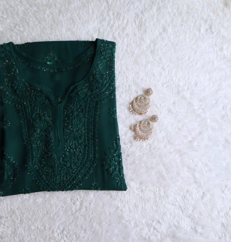 Humaira Luxe 3D Handembroidred Mukaish Chikankari Set