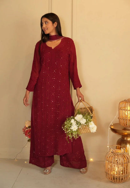 Reshma Premium Viscouse Jaal Mukaish Set