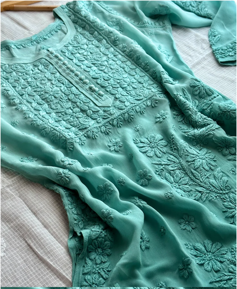 Nazia 3d Handembroidred Viscose Chikankari Set