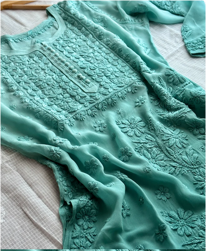 Nazia 3d Handembroidred Viscose Chikankari Set