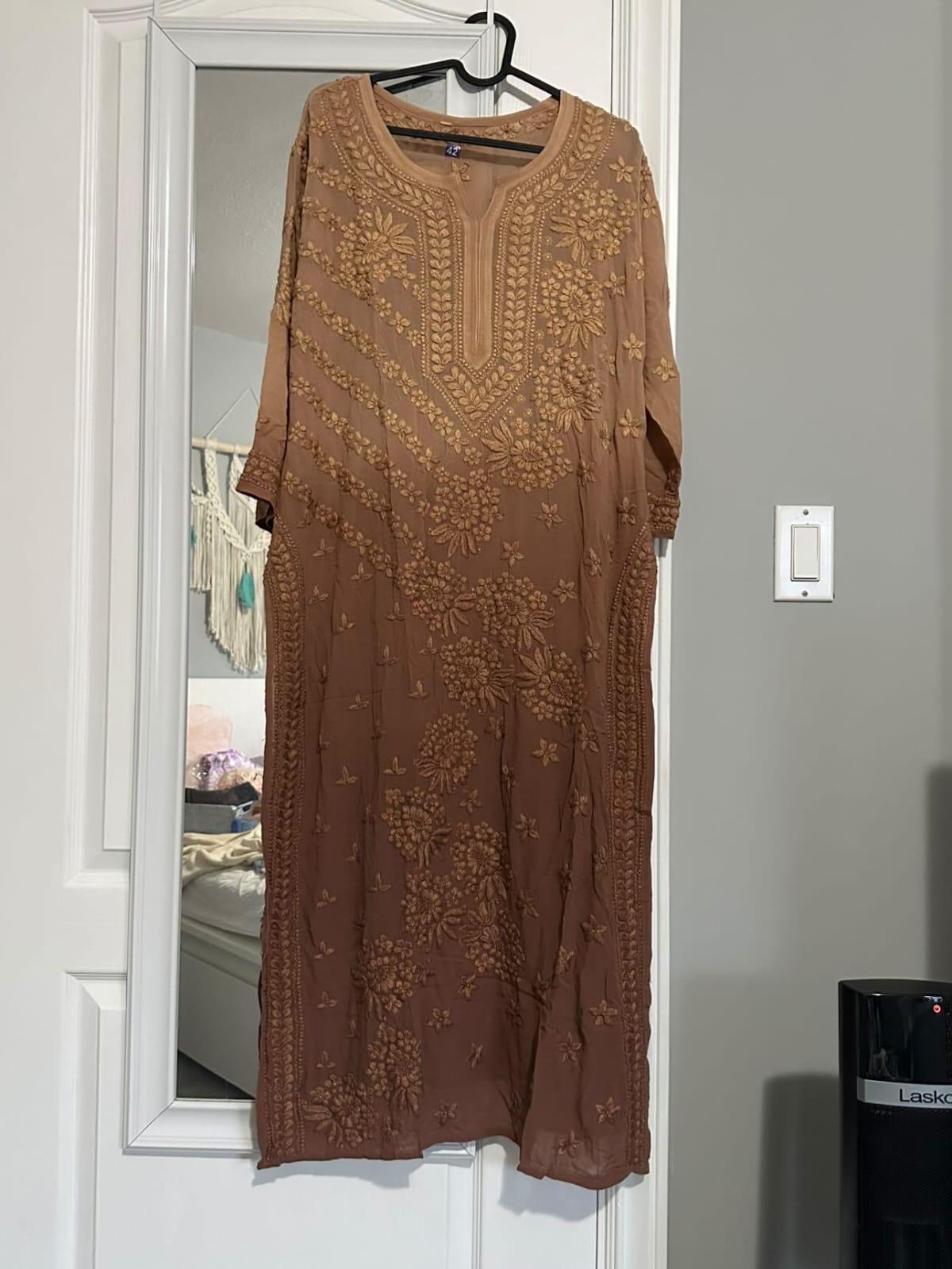 Niyara Viscose 3D Handembroidred luxe Chikankari Long Kurti