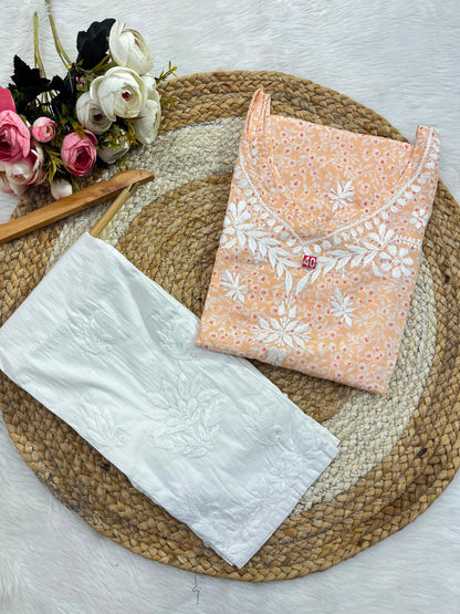 Backless Chikankari Long Kurti