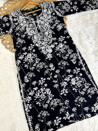 Best Seller Mulmul Cotton Long Chikankari kurti