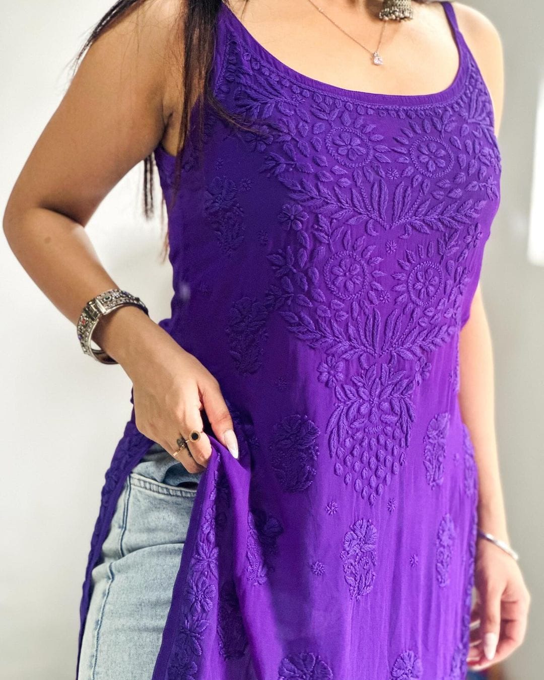 Humaira Noodle Strap 3D viscose Kurti