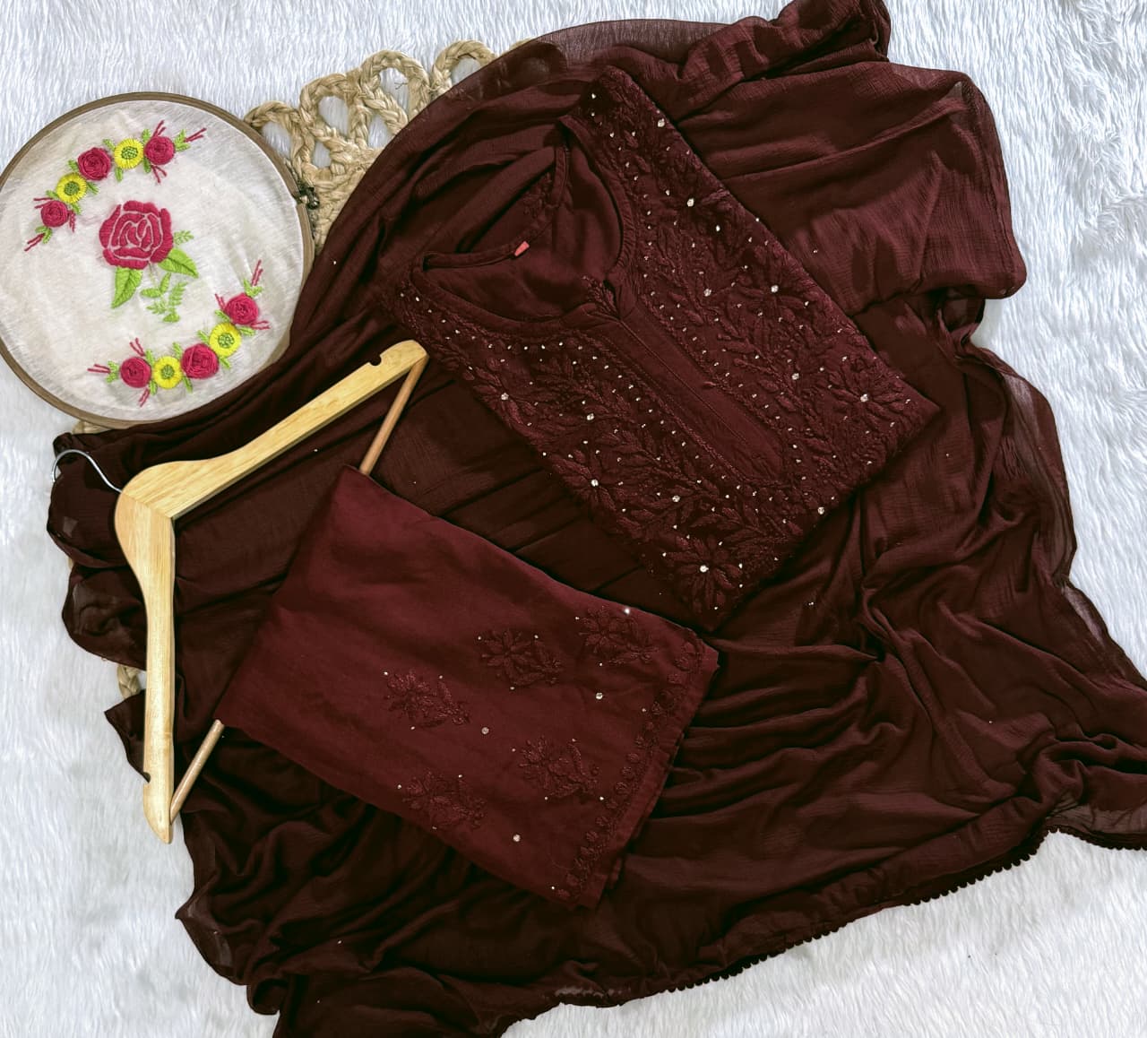 Shifa Soft Reyon Hotseller Mukaish Set