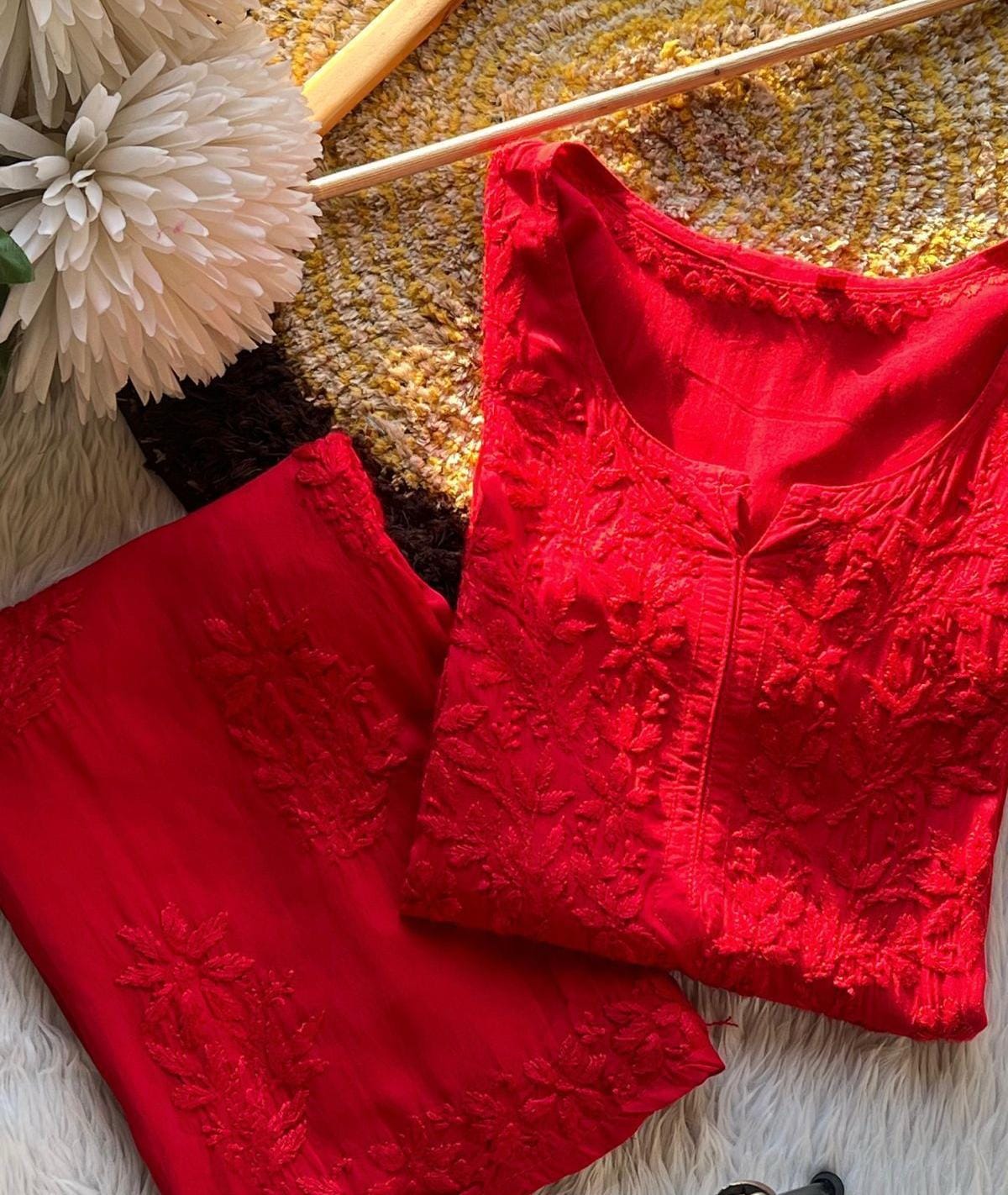 Modal Cotton Chikankari Cord Set