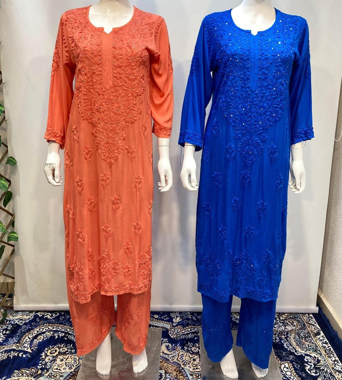 Jiya Mukaish Embellished Pure Modal Cotton Chikankari Set