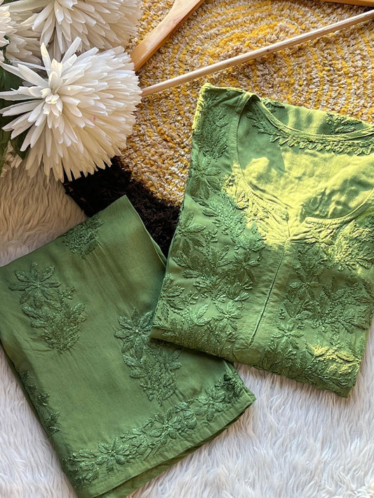 Modal Cotton Chikankari Cord Set