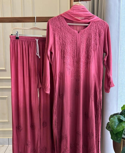Ashwani OmBre Modal Cotton Chikankari Full Set