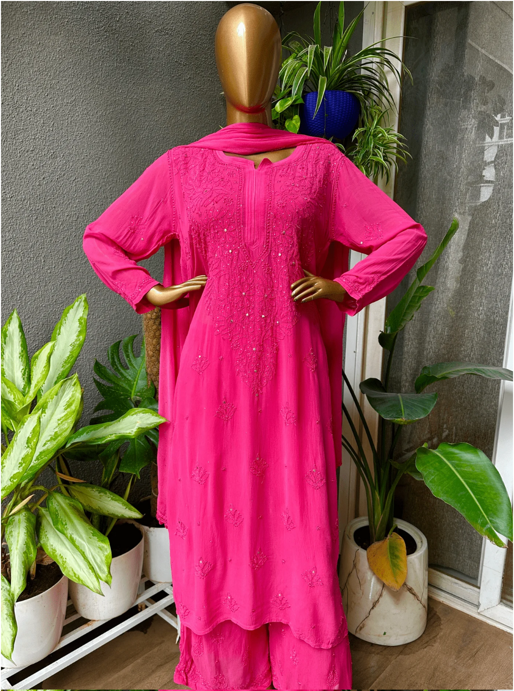 Adila Chikankari Full Jaal Suit Set