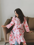 Ahana Mulmul Cotton Chikankari Long Kurta