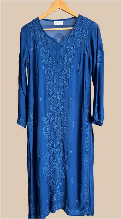Rose Panel Viscose Georgette 3D Handembroidred Suit Set